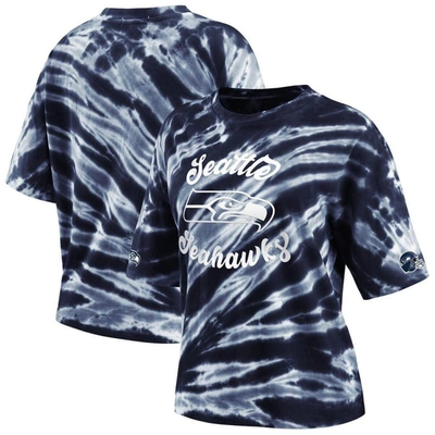 Shop Wear By Erin Andrews College Navy Seattle Seahawks Tie-dye T-shirt