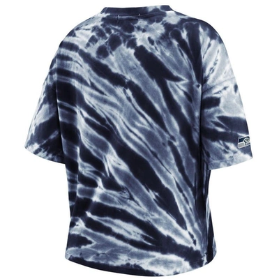 Shop Wear By Erin Andrews College Navy Seattle Seahawks Tie-dye T-shirt