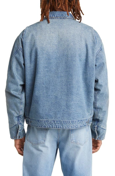 Elwood Petrol Denim Jacket In Dirty Wash