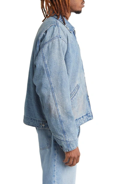 Elwood Petrol Denim Jacket In Dirty Wash