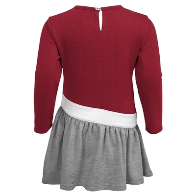 Shop Outerstuff Girls Infant Crimson/heathered Gray Alabama Crimson Tide Heart To Heart French Terry Dress
