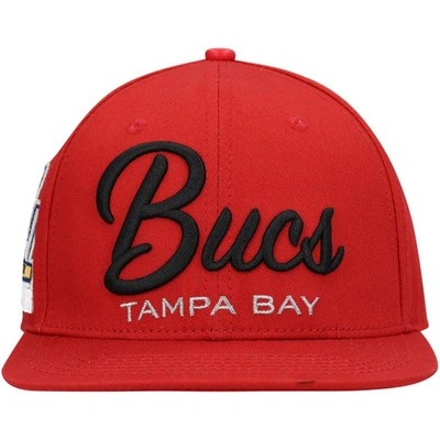 Shop Pro Standard Red Tampa Bay Buccaneers Lv Super Bowl Champions Script Wordmark Snapback Hat