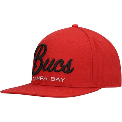 Pro Standard Men's Red Tampa Bay Buccaneers Lv Super Bowl Champions Script Wordmark Snapback Hat In Red