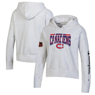 Shop Champion Heathered Gray Montreal Canadiens Reverse Weave Pullover Hoodie In Heather Gray