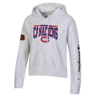 Shop Champion Heathered Gray Montreal Canadiens Reverse Weave Pullover Hoodie In Heather Gray