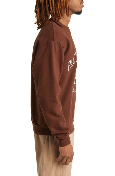 Shop Pacsun Los Angeles Crewneck Sweatshirt In Brown