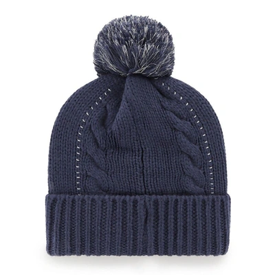 Shop 47 ' Navy New England Patriots Bauble Cuffed Knit Hat With Pom