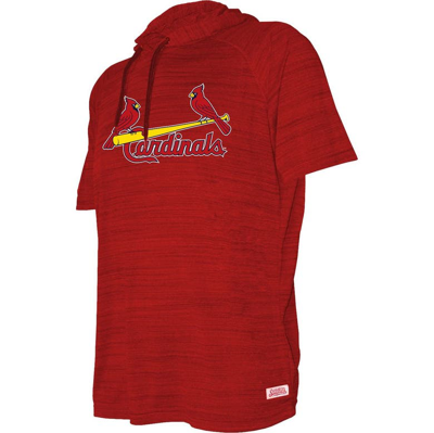 Shop Stitches Youth  Heather Red St. Louis Cardinals Raglan Short Sleeve Pullover Hoodie