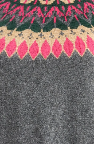 Shop Cece Fair Isle Sweater In Medium Heather Grey