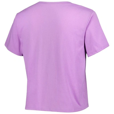 Shop Zoozatz Purple Ohio State Buckeyes Core Fashion Cropped T-shirt