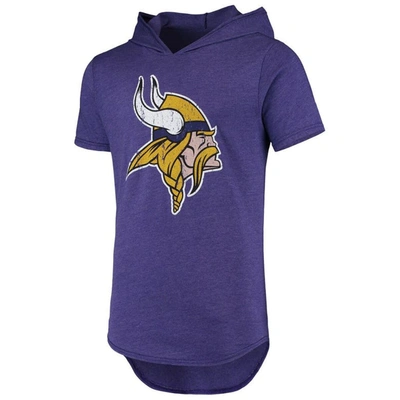 Shop Majestic Threads Purple Minnesota Vikings Primary Logo Tri-blend Hoodie T-shirt