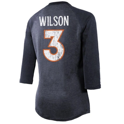Shop Majestic Threads Russell Wilson Navy Denver Broncos Name & Number Raglan 3/4 Sleeve T-shirt