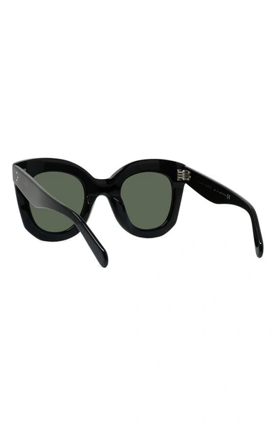 Shop Celine Special Fit 49mm Small Cat Eye Sunglasses In Black/ Green