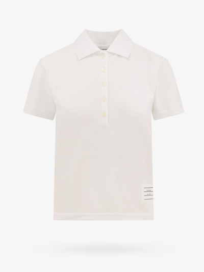 Shop Thom Browne Woman Polo Shirt Woman White Polo Shirts