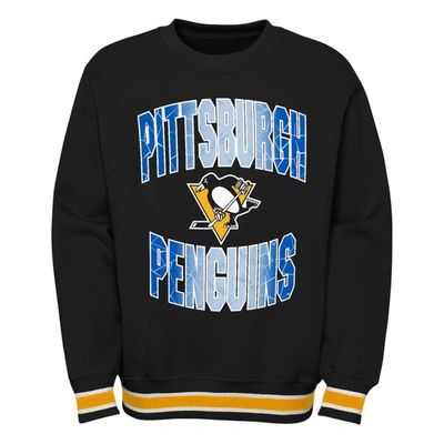 Shop Outerstuff Youth Black Pittsburgh Penguins Classic Blueliner Pullover Sweatshirt