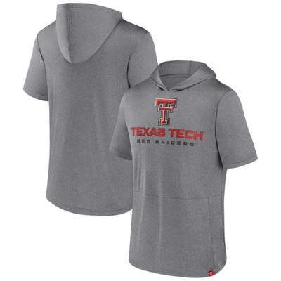 Shop Fanatics Branded Heather Gray Texas Tech Red Raiders Modern Stack Hoodie T-shirt