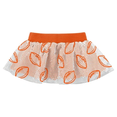 Shop Outerstuff Girls Infant Heather Gray/orange Denver Broncos All Dolled Up Three-piece Bodysuit, Skirt & Booties 