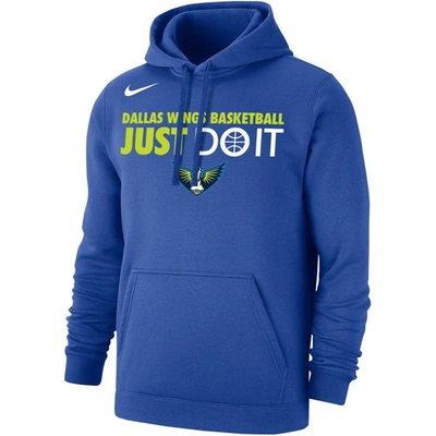 Shop Nike Unisex  Blue Dallas Wings Just Do It Club Pullover Hoodie