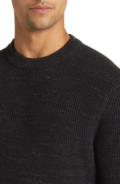 Shop Buck Mason Seafarer Cotton Rib Sweater In Black Marl