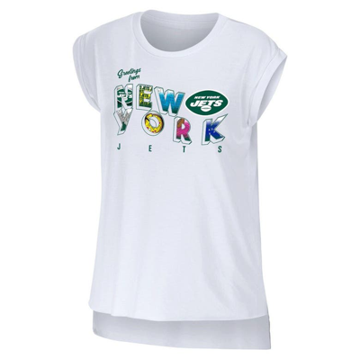 Shop Wear By Erin Andrews White New York Jets Greetings From Muscle T-shirt