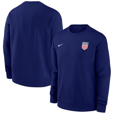 Shop Nike Navy Usmnt Club Pullover Sweatshirt