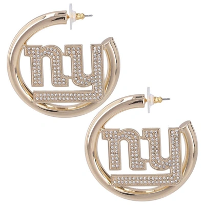 Shop Baublebar New York Giants Logo Large Hoop Earrings In Gold