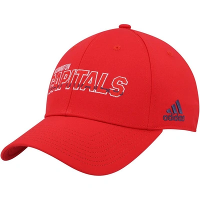 Shop Adidas Originals Adidas Red Washington Capitals Team Bar Flex Hat