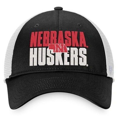 Shop Top Of The World Black/white Nebraska Huskers Stockpile Trucker Snapback Hat