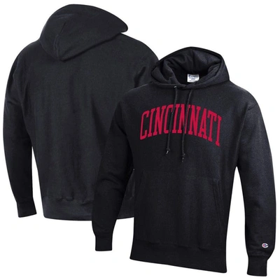 Shop Champion Black Cincinnati Bearcats Team Arch Reverse Weave Pullover Hoodie