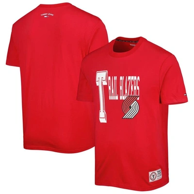 Shop Tommy Jeans Red Portland Trail Blazers Mel Varsity T-shirt
