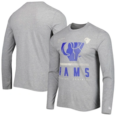 Shop New Era Heathered Gray Los Angeles Rams Combine Authentic Red Zone Long Sleeve T-shirt In Heather Gray