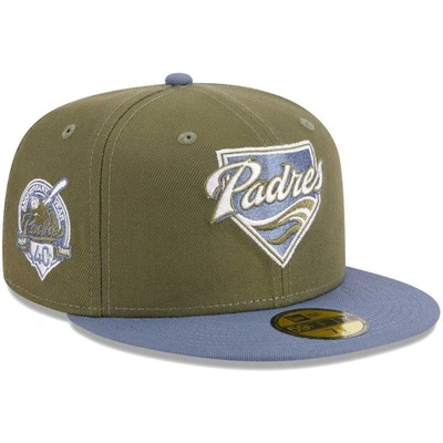 Shop New Era Olive/blue San Diego Padres 59fifty Fitted Hat