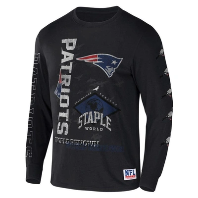Shop Staple Nfl X  Black New England Patriots World Renowned Long Sleeve T-shirt