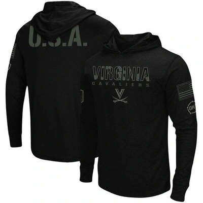 Shop Colosseum Black Virginia Cavaliers Oht Military Appreciation Hoodie Long Sleeve T-shirt