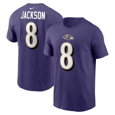 Shop Nike Lamar Jackson Purple Baltimore Ravens Player Name & Number T-shirt