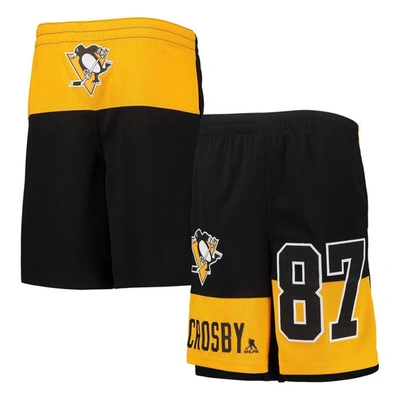 Shop Outerstuff Youth Sidney Crosby Black Pittsburgh Penguins Pandemonium Name & Number Shorts