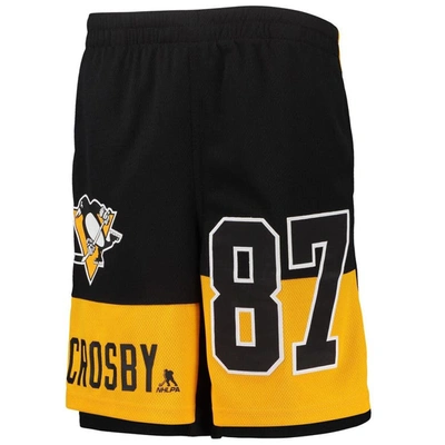 Shop Outerstuff Youth Sidney Crosby Black Pittsburgh Penguins Pandemonium Name & Number Shorts