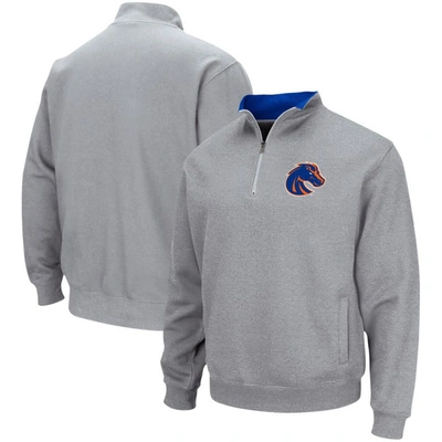 Shop Colosseum Heathered Gray Boise State Broncos Tortugas Team Logo Quarter-zip Jacket In Heather Gray