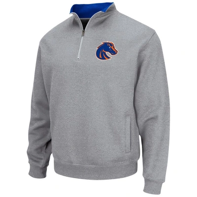 Shop Colosseum Heathered Gray Boise State Broncos Tortugas Team Logo Quarter-zip Jacket In Heather Gray