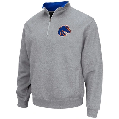 Colosseum Heathered Gray Boise State Broncos Tortugas Team Logo Quarter-zip Jacket In Heather Gray
