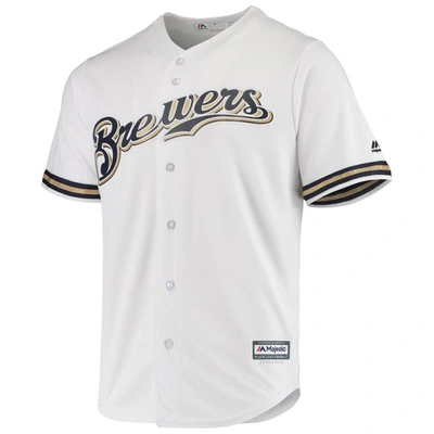 Shop Majestic White Milwaukee Brewers Home Official Cool Base Jersey
