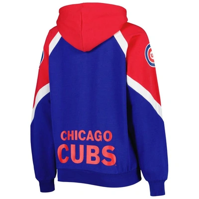 Shop Starter Royal/red Chicago Cubs Hail Mary Full-zip Hoodie