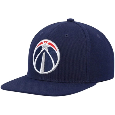 Shop Mitchell & Ness Navy Washington Wizards Ground 2.0 Snapback Hat