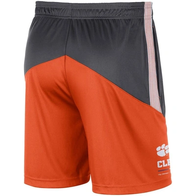 Shop Nike Anthracite/orange Clemson Tigers Team Performance Knit Shorts