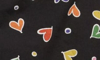 Shop Asos Design Heart Print Ruffle Cotton Wrap Minidress In Black