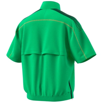 Shop Adidas Originals Adidas Green Miami Hurricanes Miami Nights Strategy Half-zip Short Sleeve Jacket