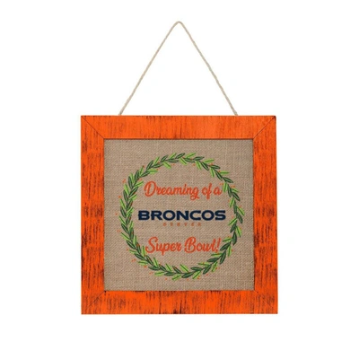 Shop Foco Denver Broncos 12'' Double-sided Burlap Sign In Orange