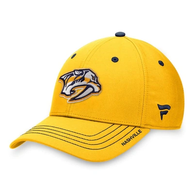 Shop Fanatics Branded Gold Nashville Predators Authentic Pro Rink Flex Hat