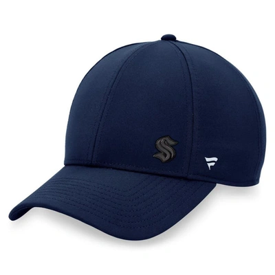 Shop Fanatics Branded Deep Sea Blue Seattle Kraken Authentic Pro Road Structured Adjustable Hat In Navy