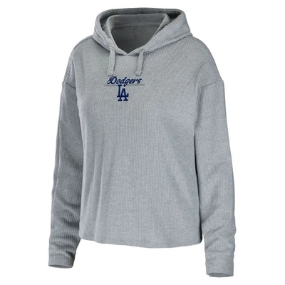 Shop Wear By Erin Andrews Heather Gray Los Angeles Dodgers Logo Pullover Hoodie & Pants Sleep Set